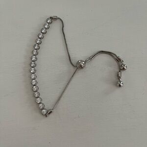 Touchstone Crystal Silver Clear Swarovski Bolo Tennis Bracelet